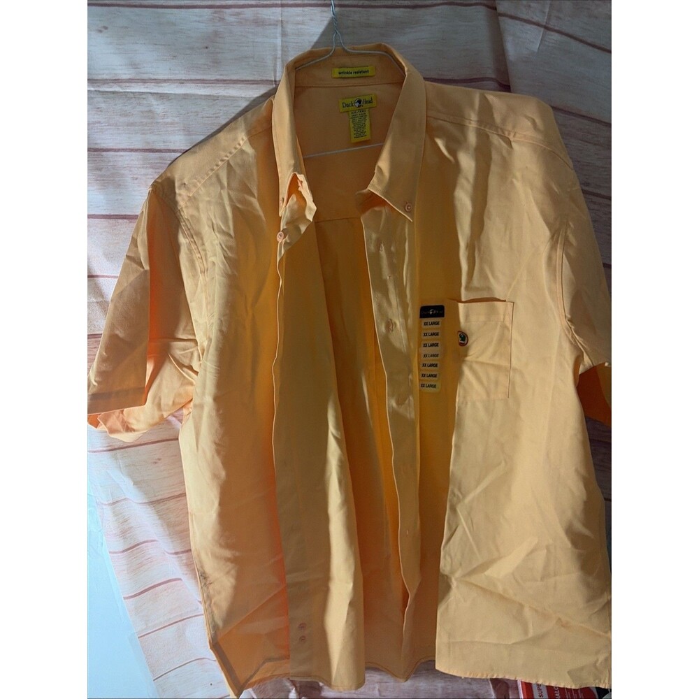 Duck Head Performance Shirt Mens XXL orange SS button front NWT